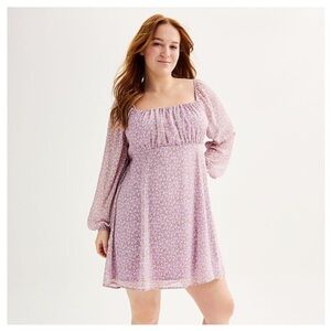 Spoiled Lavender Floral Long Sleeve Dress